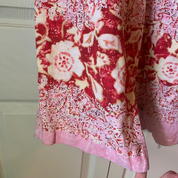 Zara Linen Blend Printed Wide Leg Pants Size Small / Medium - Picture 12 of 13